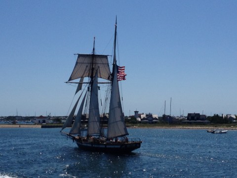 We spotted this lovely old ship from the ferry as we were leaving the island. 